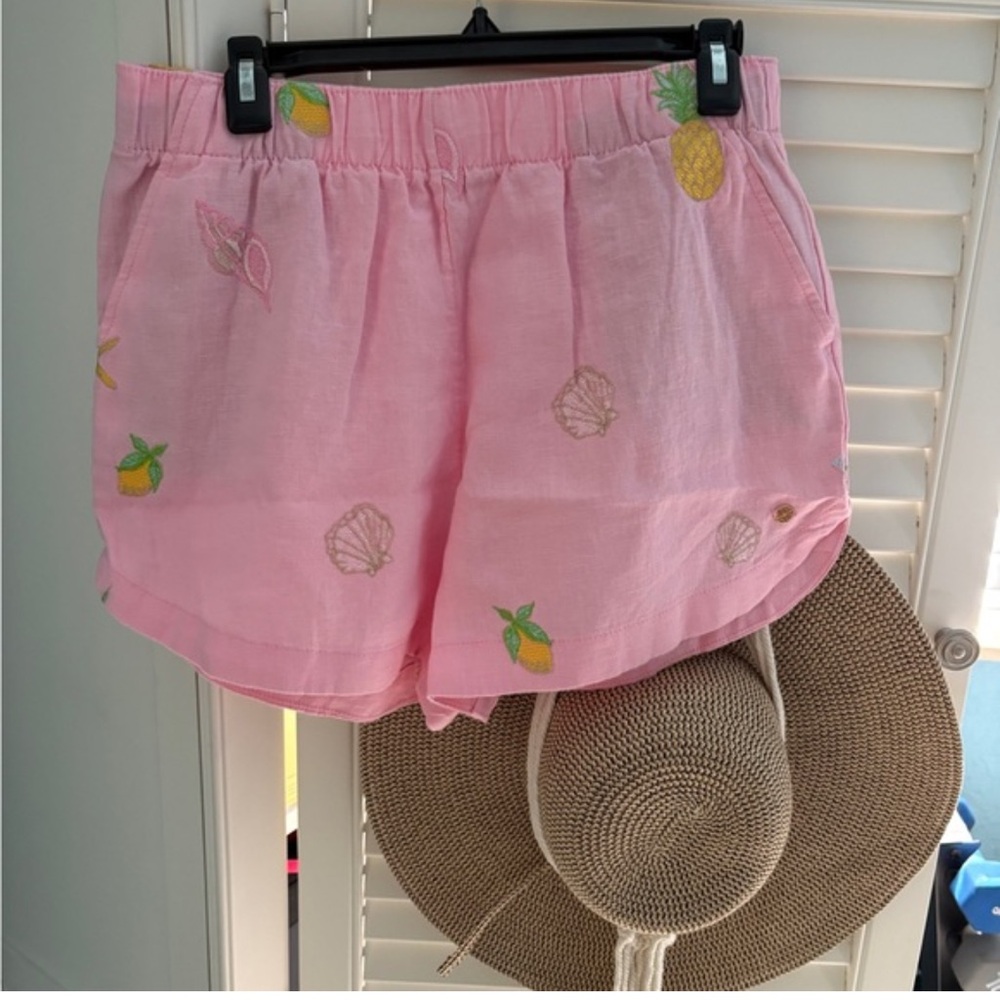 Lilly Pulitzer Elodey Linen Short - Conch Shell Pink Happy Hour ... - Picture 4 of 5